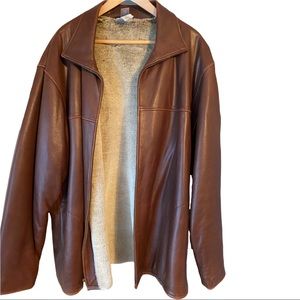 ZEGNA S Sport Brown Leather Jacket Men’s